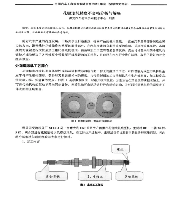 花键滚轧精度不合格分析与解决