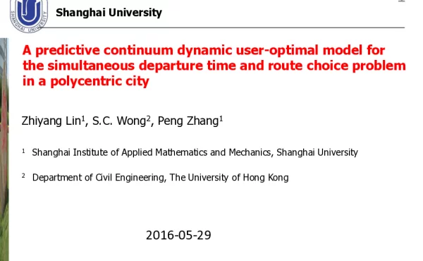 Apredictivecontinuumdynamicuser-optimalmodelforthesimultaneousdeparturetimeandroutechoiceprobleminapolycentriccity