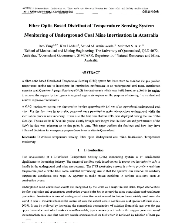 FibreOpticBasedDistributedTemperatureSensingSystemMonitoringofUndergroundCoalMineInertisationinAustralia