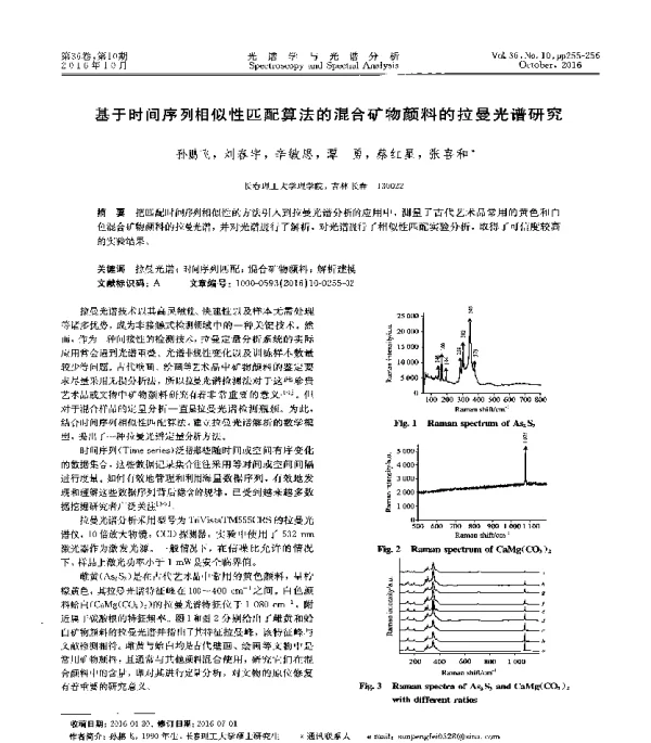 基于时间序列相似性匹配算法的混合矿物颜料的拉曼光谱研究