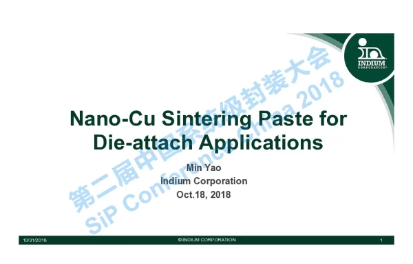 Nano-CuSinteringPasteforDie-attachApplications