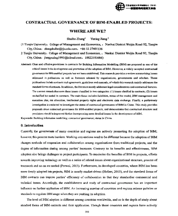 CONTRACTUALGOVERNANCEOFBIM-ENABLEDPROJECTSWHEREAREWE