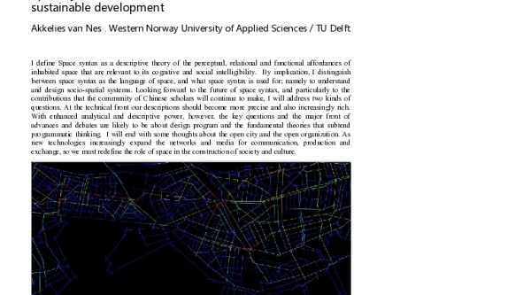 Spacesyntaxanditscontributiontounderstandurbansustainabledevelopment