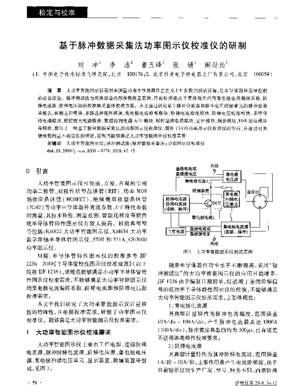 基于脉冲数据采集法功率图示仪校准仪的研制