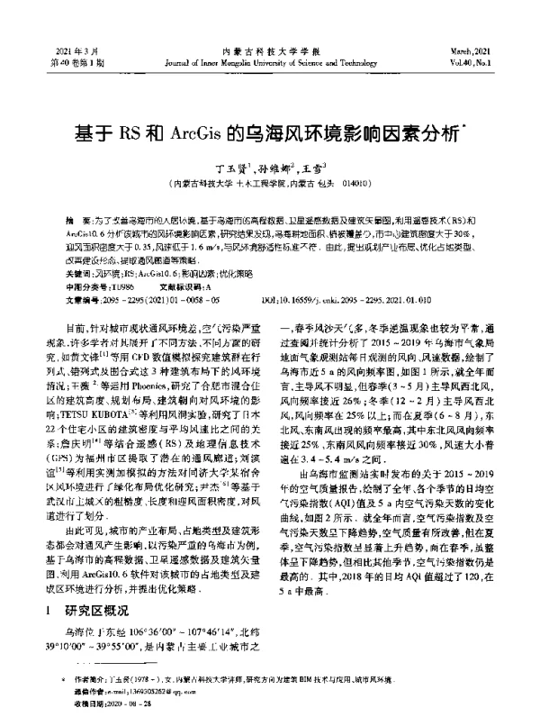 基于RS和ArcGis的乌海风环境影响因素分析