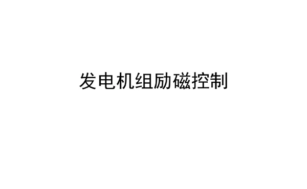 发电机组励磁控制