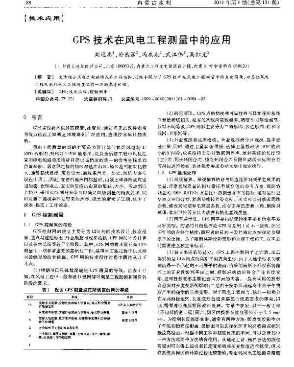 GPS技术在风电工程测量中的应用