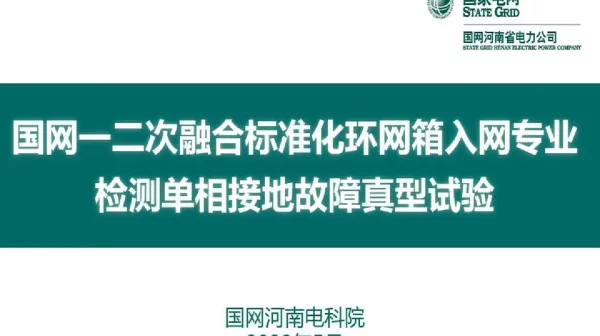 国网一二次融合标准化环网箱入网专业检测单相接地故障真型试验