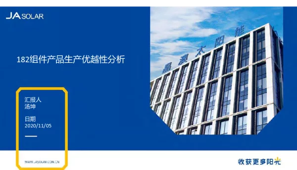 晶澳太阳能，182组件优势分析