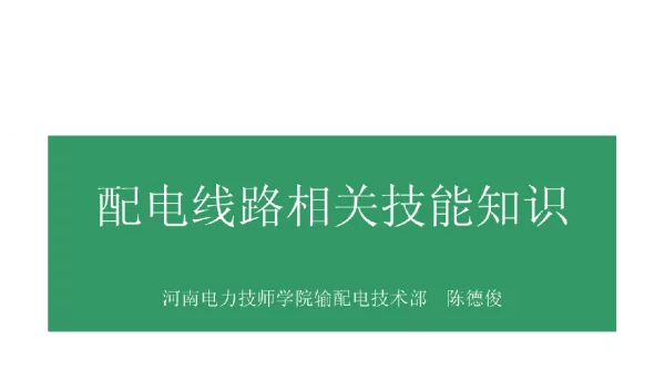 165页配电线路相关技能知识培训