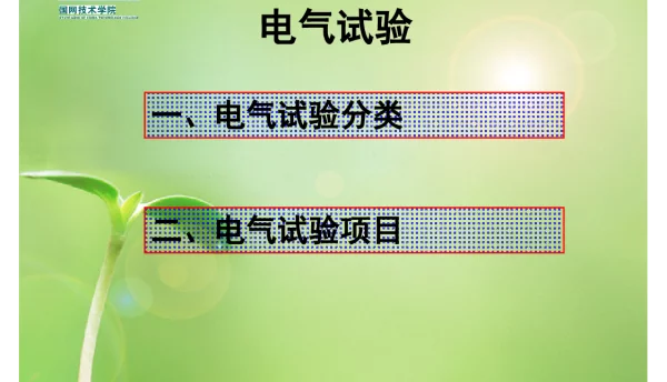 国家电网_电气试验分类与项目_课件