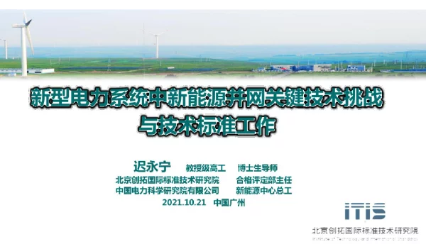 新型电力系统中新能源并网的关键技术挑战与技术标准v