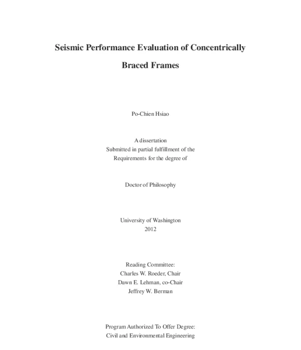 Hsiao_washington_seismic performance evaluation of concentrically braced frames