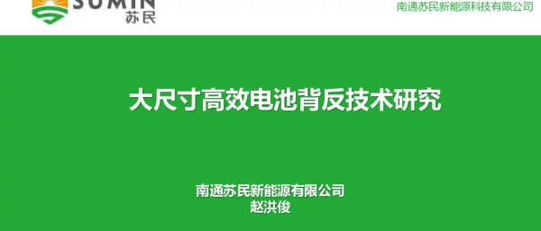 大尺寸高效电池背反技术研究