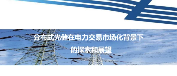 分布式光储在电力交易市场化背景下的探索和展望_储能培训学习PPT