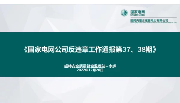 国家电网反违章工作通报第37、38期