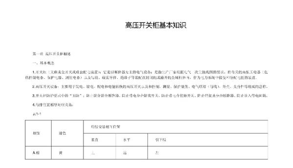 高压柜基础知识