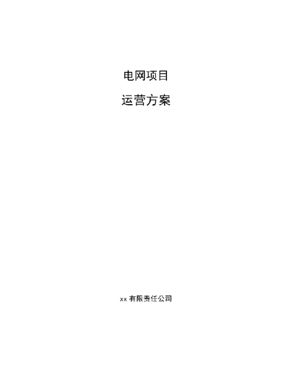 116页电网项目运营方案