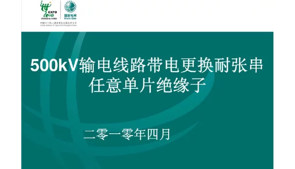 500kV输电线路带电更换耐张串任意单片绝缘子