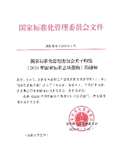 2024年国家标准立项指南