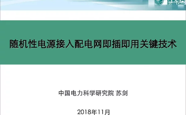 国家电网配电网即插即用关键技术