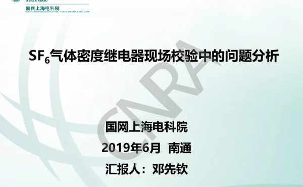 SF6气体密度继电器现场校验中的问题分析
