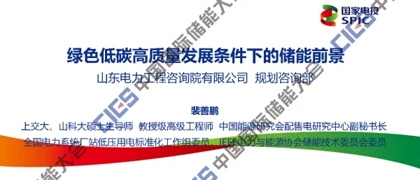 2023裴善鹏绿色低碳高质量发展条件下的储能前景