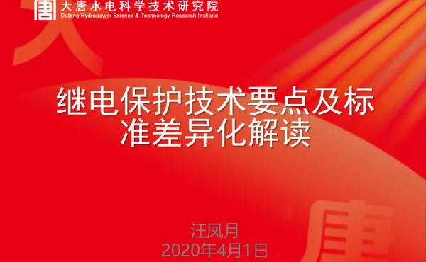 继电保护技术要点及标准差异化解读