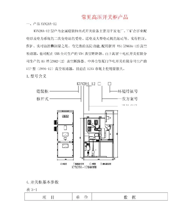 【精品】常见高压开关柜产品