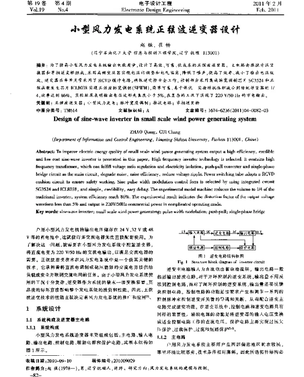 小型风力发电系统正弦波逆变器设计