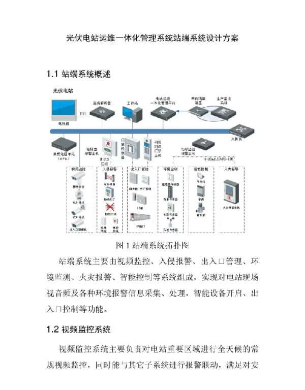 光伏电站运维一体化管理系统站端系统设计方案