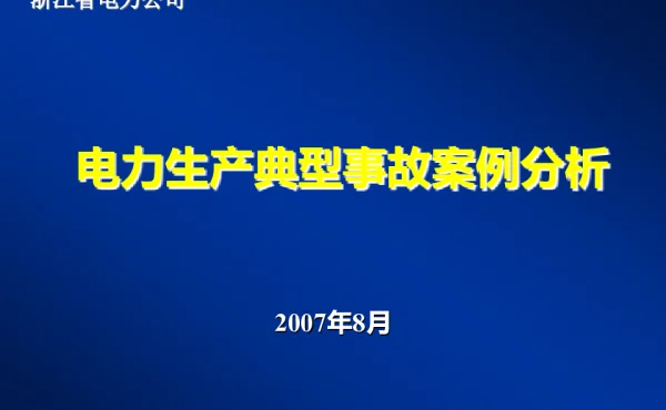 电力生产事故典型案例分析