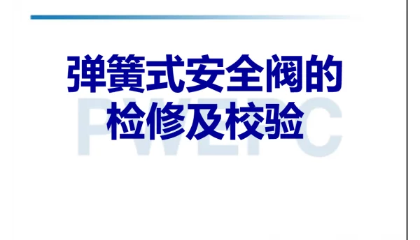 弹簧式安全阀的检修及校验