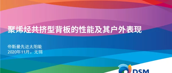帝斯曼DSM，共挤型背板的加速老化和户外表现