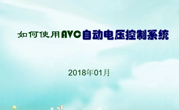 如何使用AVC自动电压控制系统课件