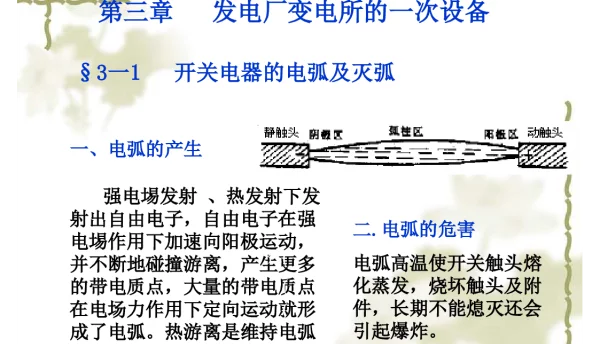 开关电器的电弧及灭弧
