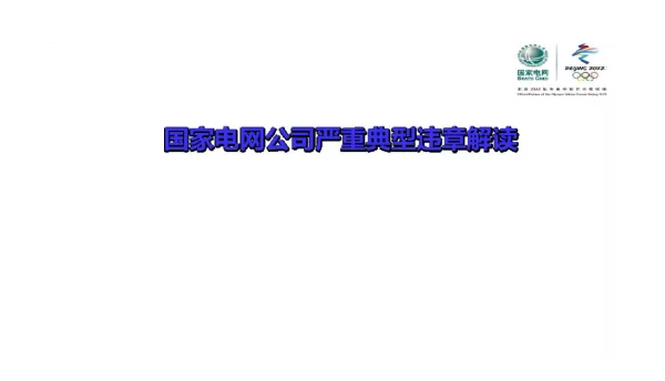 国家电网公司严重典型违章解读