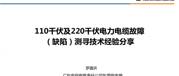 罗鑫洪-110千伏及220千伏电力电缆故障（缺陷）测寻技术经验分享（发布）