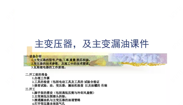 99页主变压器检修及漏油课件