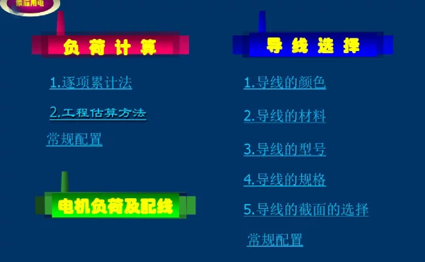 住宅用电负荷计算及导线电缆选型