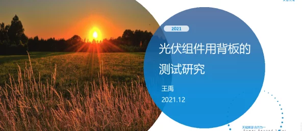 光伏组件用背板测试研究