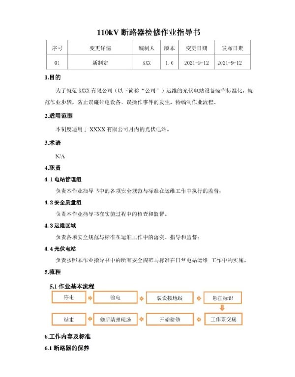 110kV断路器检修指导书