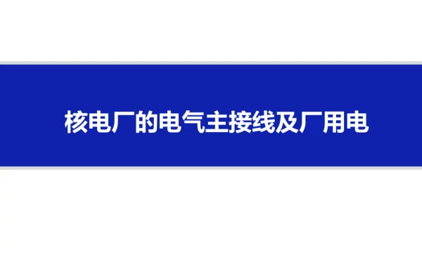 电气主接线及厂用电