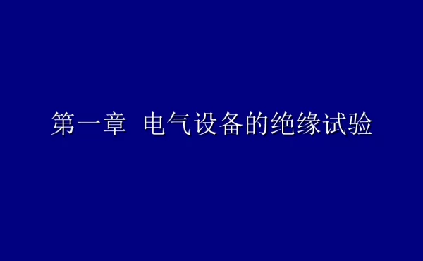 高压电气设备的试验与状态诊断