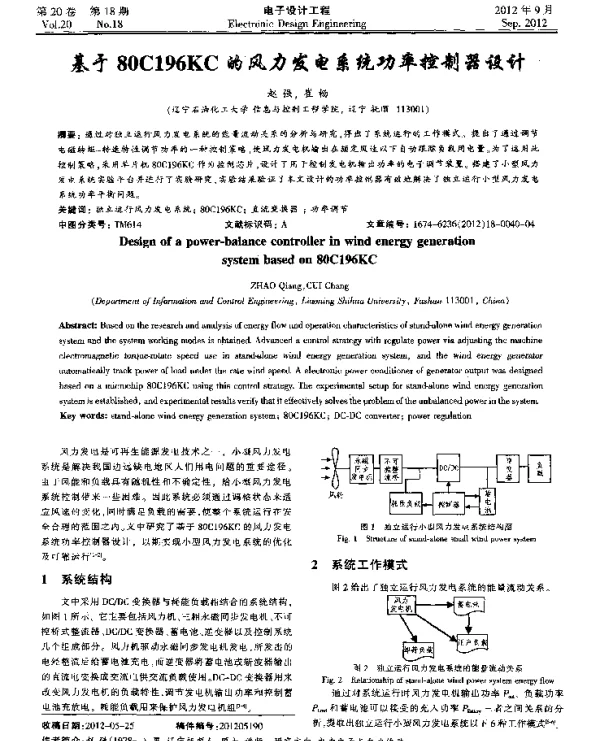 基于80C196KC的风力发电系统功率控制器设计