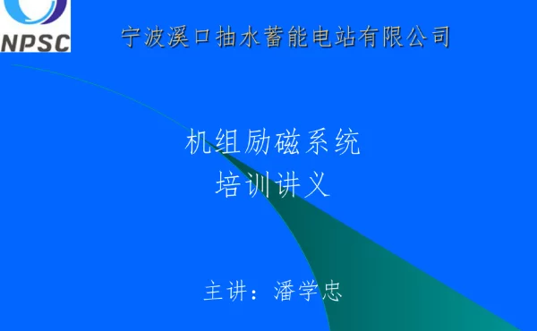 溪口电厂励磁系统培训