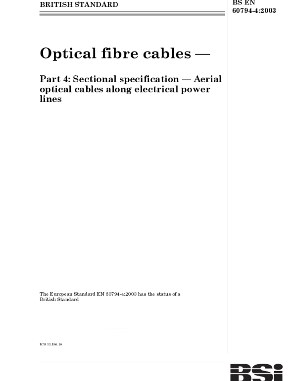 BSEN60794-4-2003光缆第四部分：沿电力线的架空光缆