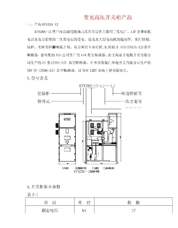 常见高压开关柜产品