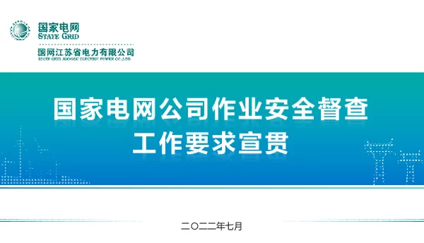 国家电网公司作业安全督查工作要求宣贯
