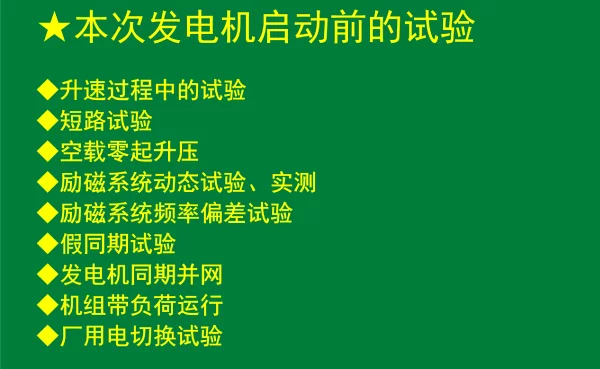 电厂发电机短路试验